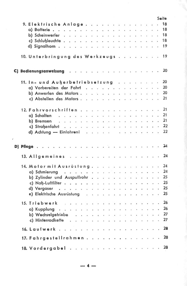 Zündapp Comfort 1953 Bedienungsanleitung Handbuch Betriebsanleitung User Manual 