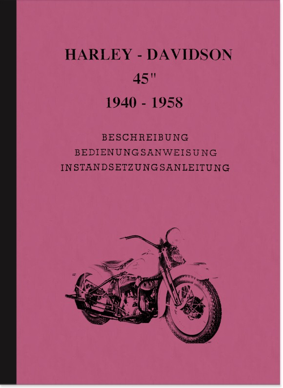 Harley-Davidson 1940-1958 Description Instruction Manual Repair Manual