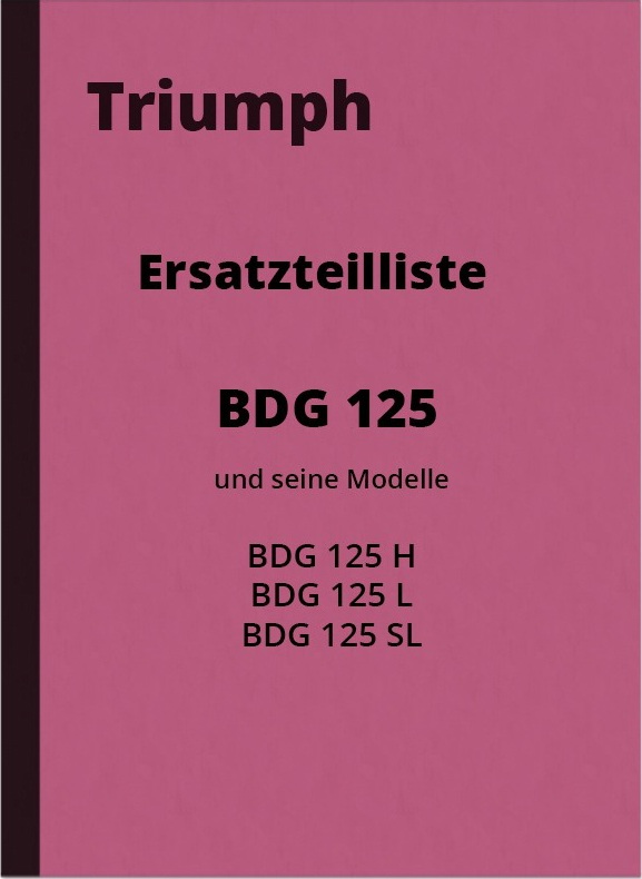 Triumph BDG 125 H L SL spare parts list spare parts catalog