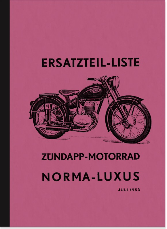 Zündapp Norma Norma-Luxus spare parts list spare parts catalog parts catalog