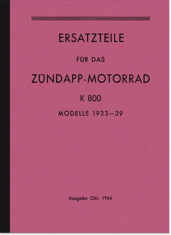 Zündapp Kardan 800 (K 800) spare parts list spare parts catalog parts catalog