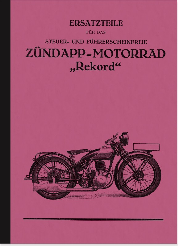 Zündapp Rekord spare parts list spare parts catalog parts catalog parts list