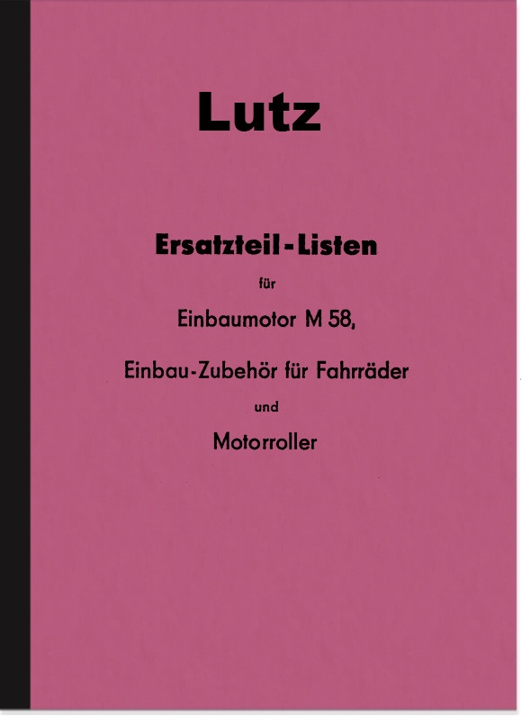 Lutz M 58 motor built-in motor spare parts list spare parts catalog parts catalog