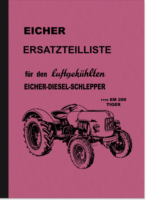Eicher em 295 eicher Panther repuestos lista 1966 catálogo de repuestos originales