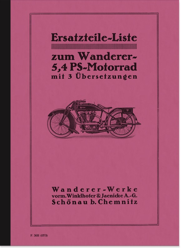 Wanderer 3 4 5 PS 1906 Ersatzteilliste Ersatzteilkatalog Motorrad Parts Catalog 