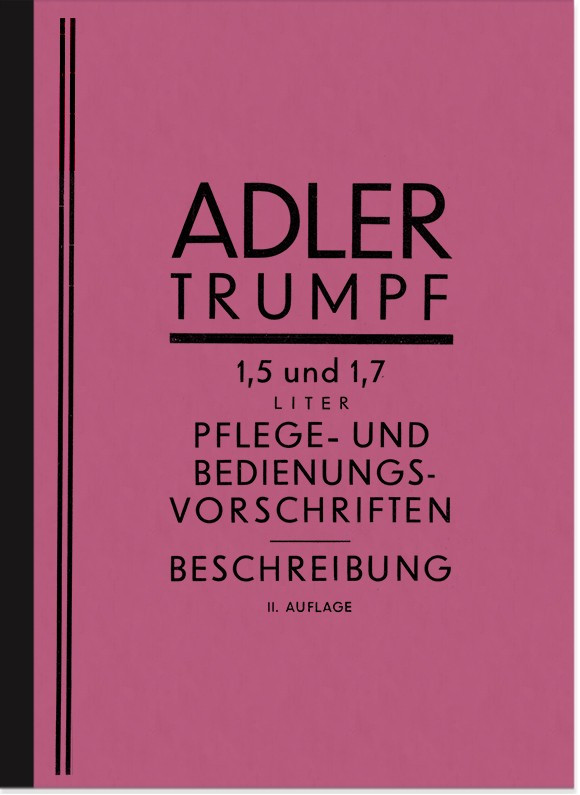 Adler Trumpf 1,5l and 1,7l operating manual Operating manual Manual
