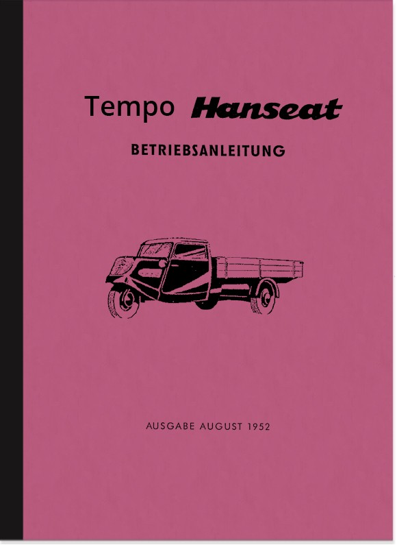 Tempo Hanseat Bedienungsanleitung Handbuch Betriebsanleitung