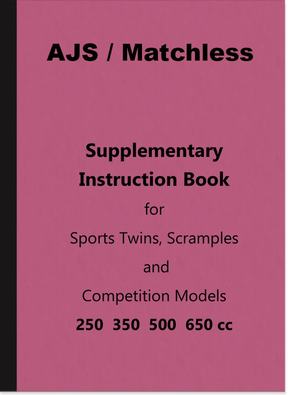 AJS Matchless Sport Twin Trial Scrambler Competition Supplementary Instruction Book Handbuch