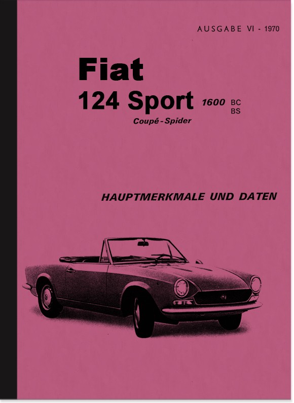 Fiat 124 Sport Spider Coupé 1600 BC 1 BS 1 Hauptmerkmale und Daten