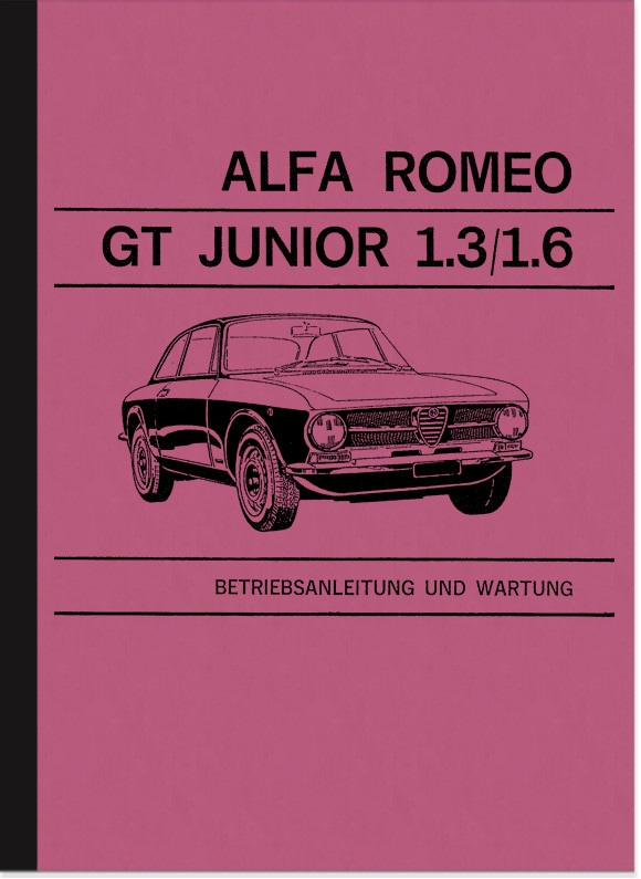 Alfa Romeo GT Junior 1.3 1.6 1300 1600 Owner's Manual Manual