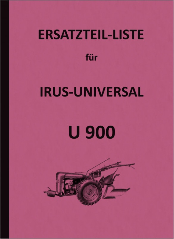 Irus Universal U 900 single axle tractor spare parts list spare parts catalog