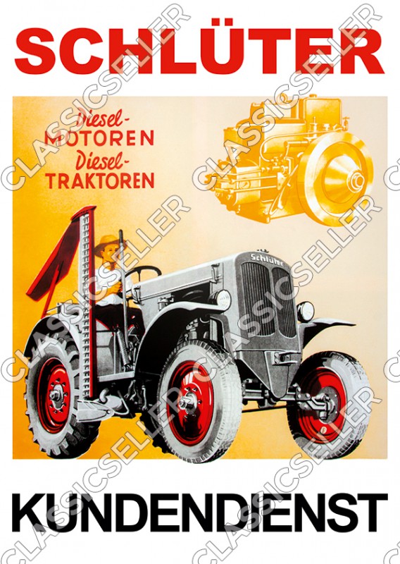 Schlüter Kundendienst Traktor Schlepper Poster Plakat Bild