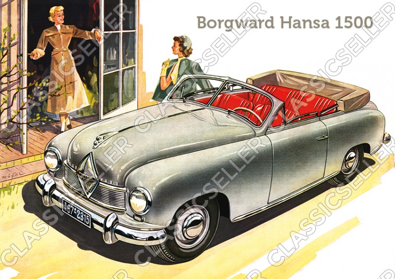 Borgward Hansa 1500 Cabrio Auto PKW Poster Plakat Bild