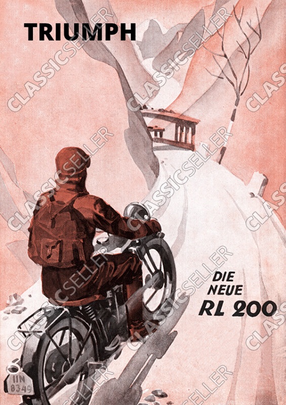 Triumph RL 200 RL200 Motorrad Poster Plakat Bild