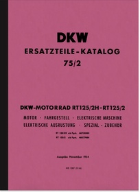 DKW RT 125/2 and RT 125/2 H spare parts list spare parts catalog parts catalog