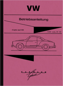 VW Karmann Ghia 1200 Type 14 Operating Instructions