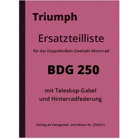Triumph BDG 250 S H Bedienungsanleitung Betriebsanleitung Handbuch Manual BDG250 