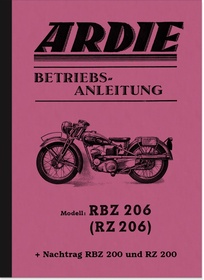 Ardie RBZ 200, RZ 200, RBZ 206 and RZ 206 Operating Instructions