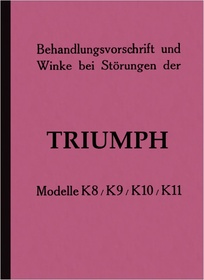 Triumph K 8 9 10 11 K8 K9 K10 K11 Bedienungsanleitung Betriebsanleitung Handbuch
