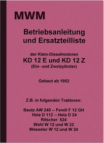 MWM KD 12 E and KD 12 Z KD12 Operating instructions and spare parts catalog