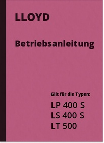 Lloyd LP 400 S, LS 400 S and LT 500 Operating Instructions