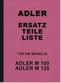 Adler M 100 and M 125 spare parts list spare parts catalog parts catalog