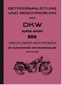 DKW Super Sport PM 500 Supersport Operating Instructions Manual