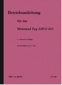 AWO 425 Operating Instructions Operating Instructions and Repair Instructions Manual