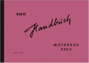 BMW R 25/3 Operating Instructions Manual Manual R25/3