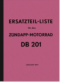 Zündapp DB 201 Ersatzteilliste DB201