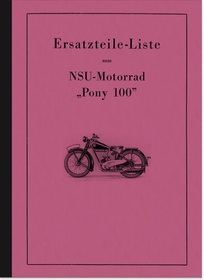 NSU Pony 100 from 1937 Spare parts list Spare parts catalog Parts catalog Parts list