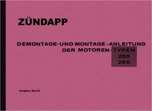 Zündapp Motoren Motor 265 266 Repair Manual Workshop Manual Assembly