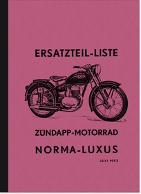Zündapp Norma Norma-Luxus Ersatzteilliste Ersatzteilkatalog Teilekatalog