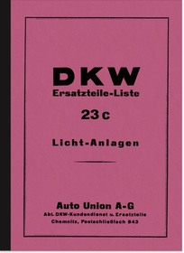 DKW ignition systems lighting systems spare parts list (SB 200 KM 200 SB 350 SB 500 Block 200 Block