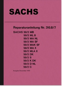 Sachs 50 cc 50/2 2-speed models 1972 repair manual workshop manual
