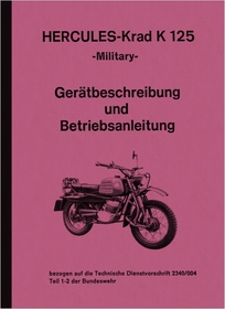 Hercules K 125 K125 Military Bedienungsanleitung Betriebsanleitung Handbuch Militär Bundeswehr