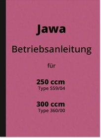 Jawa 250 ccm and 350 ccm Type 559 360 Operating Instructions Manual