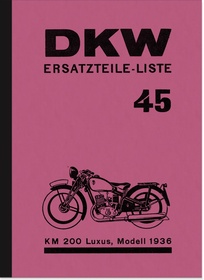 DKW KM 200 Luxus Spare Parts List KM200 Spare Parts Catalogue Parts Catalogue