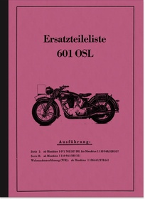 NSU 601 OSL Serie I II 1 2 WH 1939 Ersatzteilliste Ersatzteilkatalog Teilekatalog