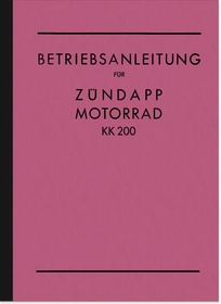 Zündapp KK 200 KK200 1935 1936 Operating Instructions Manual