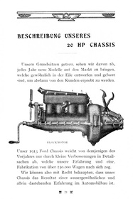 Ford T Modell 1913 Beschreibung Broschüre (Handbuch Anleitung)