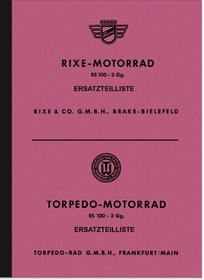 Rixe Torpedo RS 100/3 spare parts list spare parts catalog parts catalog