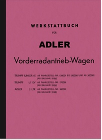 Adler Trumpf Junior und Adler 2 ltr. Reparaturanleitung Werkstatthandbuch Montageanleitung