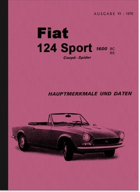 Fiat 124 Sport Spider/Coupé Hauptmerkmale und Daten (Reparaturanleitung)