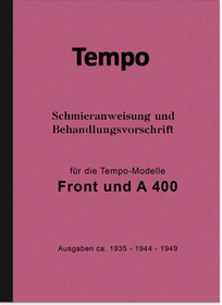 Tempo Front und A 400 Bedienungsanleitung Handbuch Betriebsanleitung