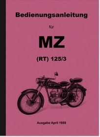 MZ RT 125/3 Bedienungsanleitung Betriebsanleitung Handbuch