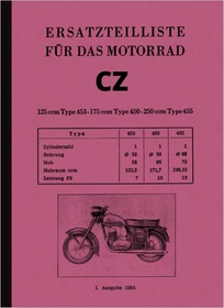 CZ 125, 175 and 250 ccm (type 453 473 450 455 470 475) Spare parts list Spare parts catalog Parts li