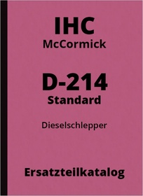 IHC McCormick Standard D-214 Spare Parts List Spare Parts Catalog