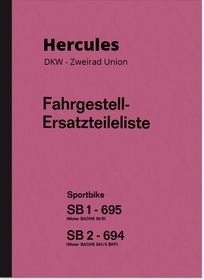Hercules DKW Sportbike Ersatzteilliste SB1 SB2 Sachs 50S Ersatzteilkatalog Teilekatalog