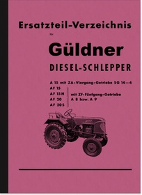 Güldner Diesel Tow Tractors A15, AF15, AF15H, AF20 and AF20S Spare Parts List Spare Parts Catalog